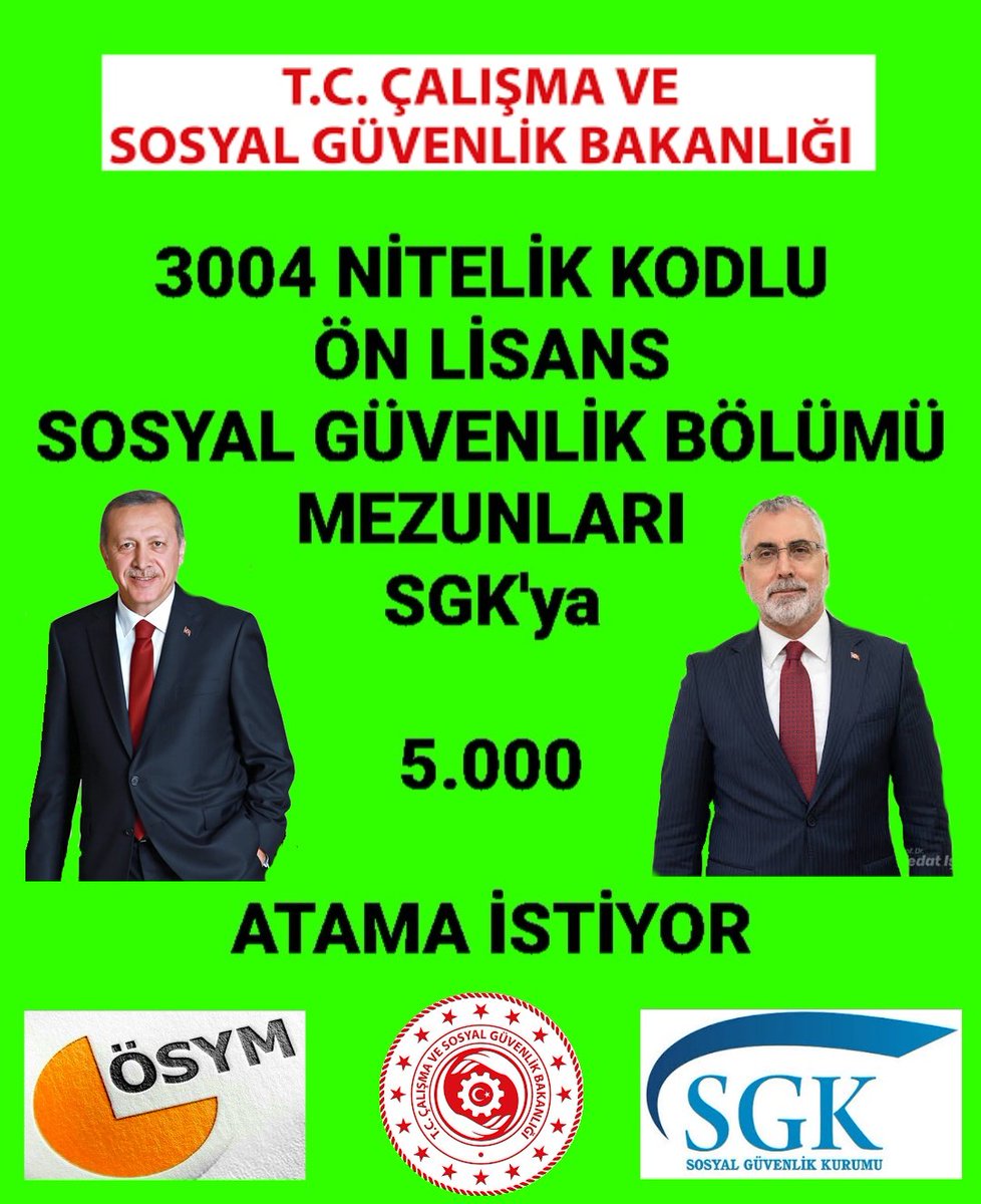 erbay_omur45's tweet photo. @isikhanvedat 3004 nitelik kodlu önlisans sosyal güvenlik mezunları olarak atama istiyoruz artık sesimizi duyun  @isikhanvedat @RTErdogan https://t.co/Fx1xUpJgVU