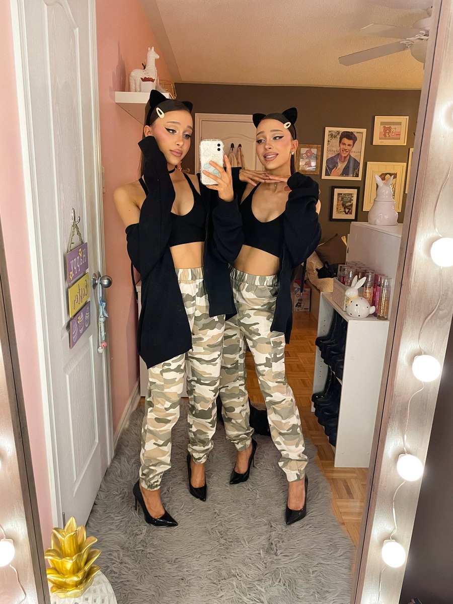 Camo & Cat ears 😏 Follow all our socials for more pictures! #arianators #style #influencers #ArianaGrande #thursdayvibes