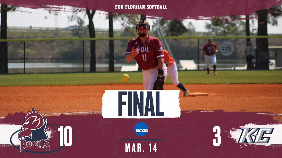 FDUDevils's tweet photo. FINAL | @FDUDevilsSB's swinging for the fences in the first inning helps secure the 10-3 win over Keystone in game two of the day! Fantozzi claimed her first win of the season after pitching the entire game!  

Box Score Now: https://t.co/yeXkLJjHTY 

Recap Soon!  

#HornsUp https://t.co/L4u95Ef8fG