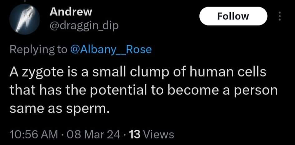 ProChoiceTakes's tweet image. How many times did you fail 10th grade biology, @draggin_dip?