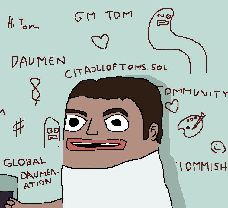 m1tch37's tweet photo. @TomTakeover ZUCK is dumping on people's heads, while the TOMs burnt 25% of supply for the tommunity.

tomgether strong 👍 https://t.co/ecCoPeL28Q