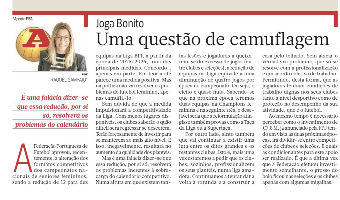 Agora de 15 em 15 dias, no jornal <a href="/abolapt/">A BOLA</a> 📰

Hoje, o artigo de opinião é sobre as alterações ao formato da #LigaBPI