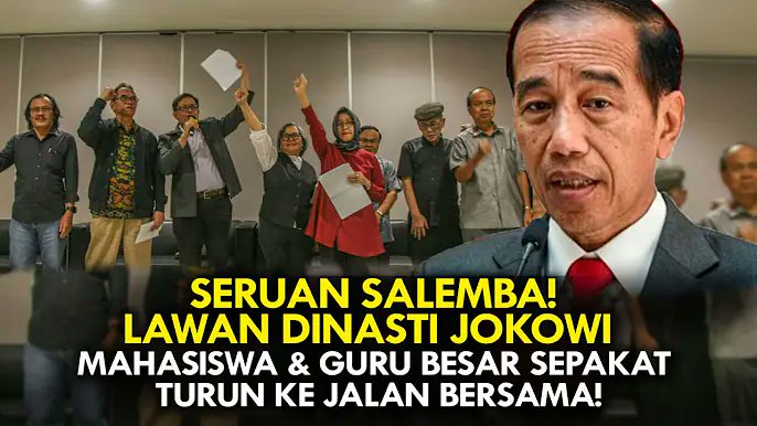 herculep638's tweet photo. SERUAN SALEMBA! LAWAN DINASTI JOKOWI, MAHASISWA &amp; GURU BESAR SEPAKAT TURUN KE JALAN BERSAMA! https://t.co/C2n4ufyCAQ
