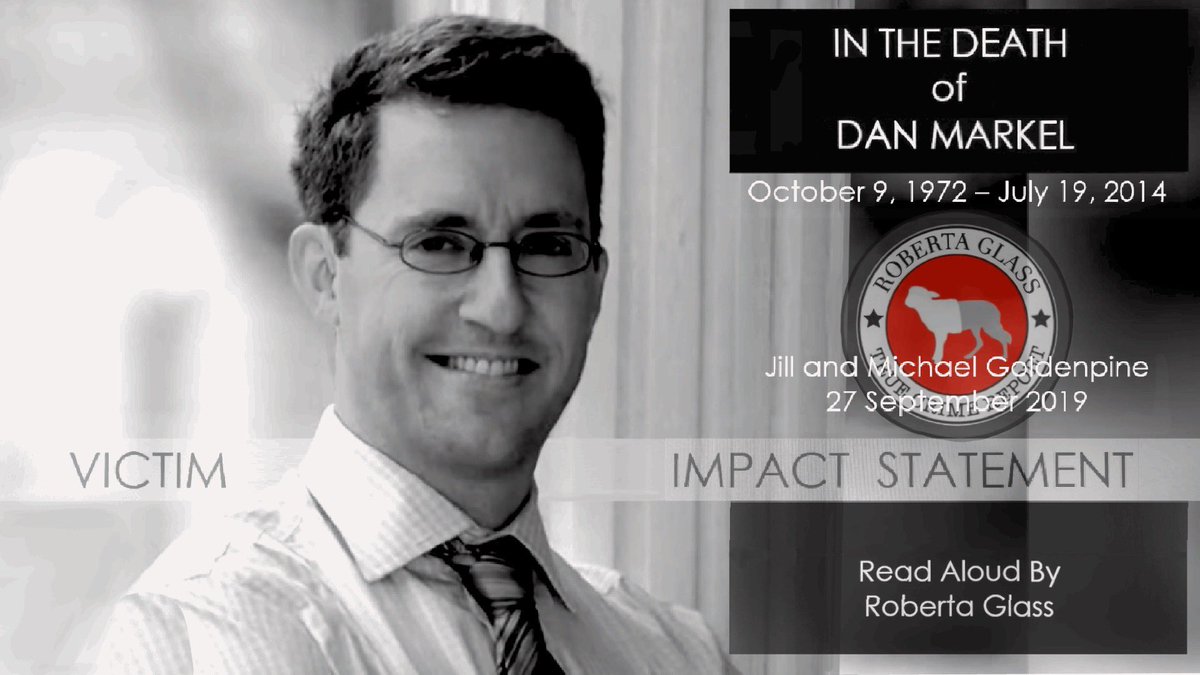 Airs Sunday morning, March 17, 2024 on my YT page: Victim Impact Statement in the death of Dan Markel from Jill and Michael Goldenpine. Read aloud by Roberta Glass.