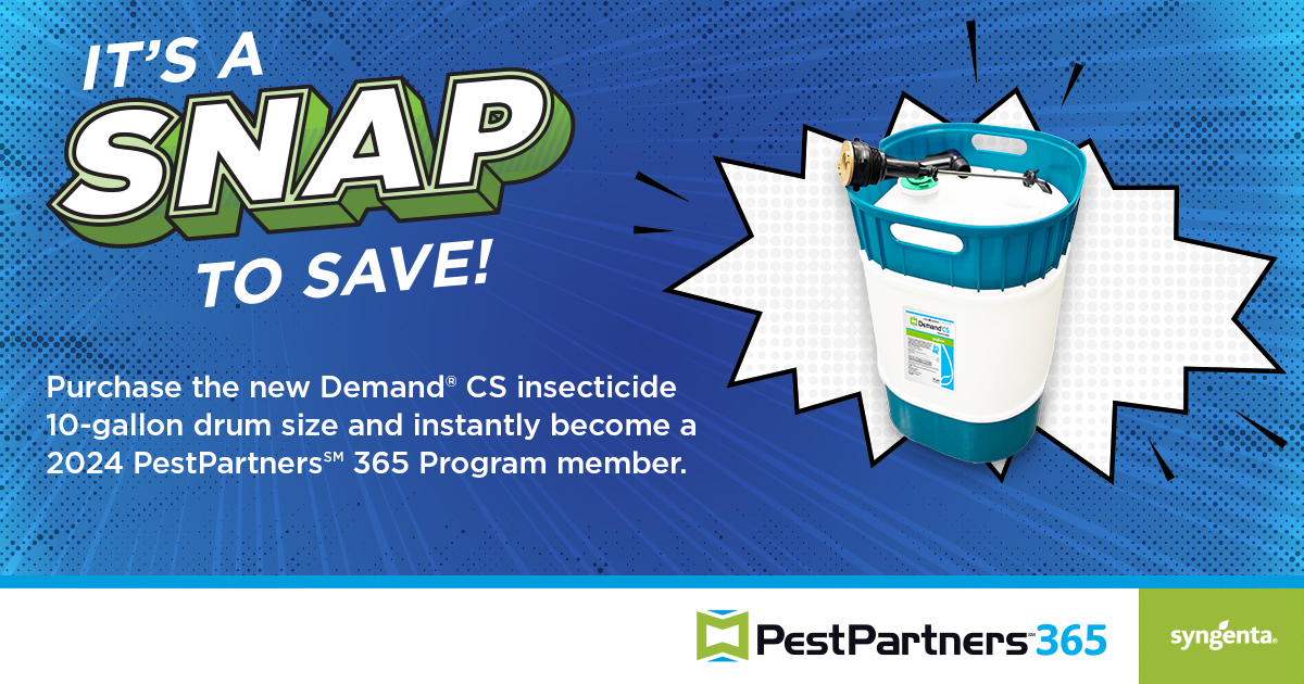 No pump, no hassle! 👏 Our new #DemandCS 10-gallon drum makes mixing, application and storage a breeze. Plus, you'll automatically become a 2024 #PestPartners365 member when you purchase by April 30!

See how you can Demand the best and kill the callback: bit.ly/3TxoVNn