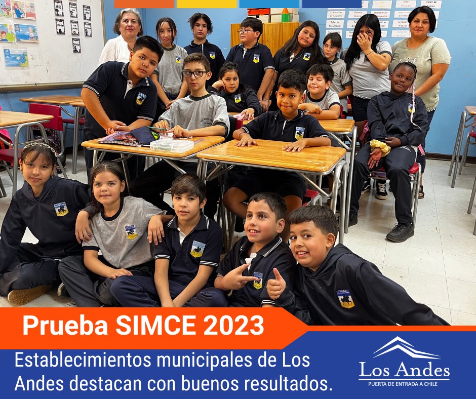 DAEMLosAndes's tweet photo. Destacamos el gran desempeño de los estudiantes de la red municipal de educación en la última evaluación del SIMCE. En cuarto básico y segundo medio, hubo aumento en los puntajes tanto en matemáticas como en lenguaje a nivel comunal. 👍🏼📚 https://t.co/6ulaJQ31CL
