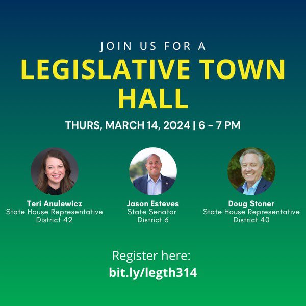 Join us tonight for a Cobb County-focused Legislative Town Hall tonight at 6pm. Register here: bit.ly/legth314