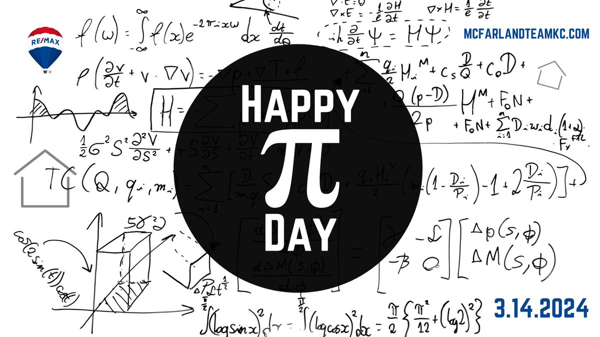Happy Pi Day! Whether it's calculating square footage, your down payment, or helping you price your home correctly, here's to celebrating the mathematical side of real estate! 📐🏡 #PiDay #remaxstateline #McFarlandTeamKC #kcrealtor #MathInTheRealWorld