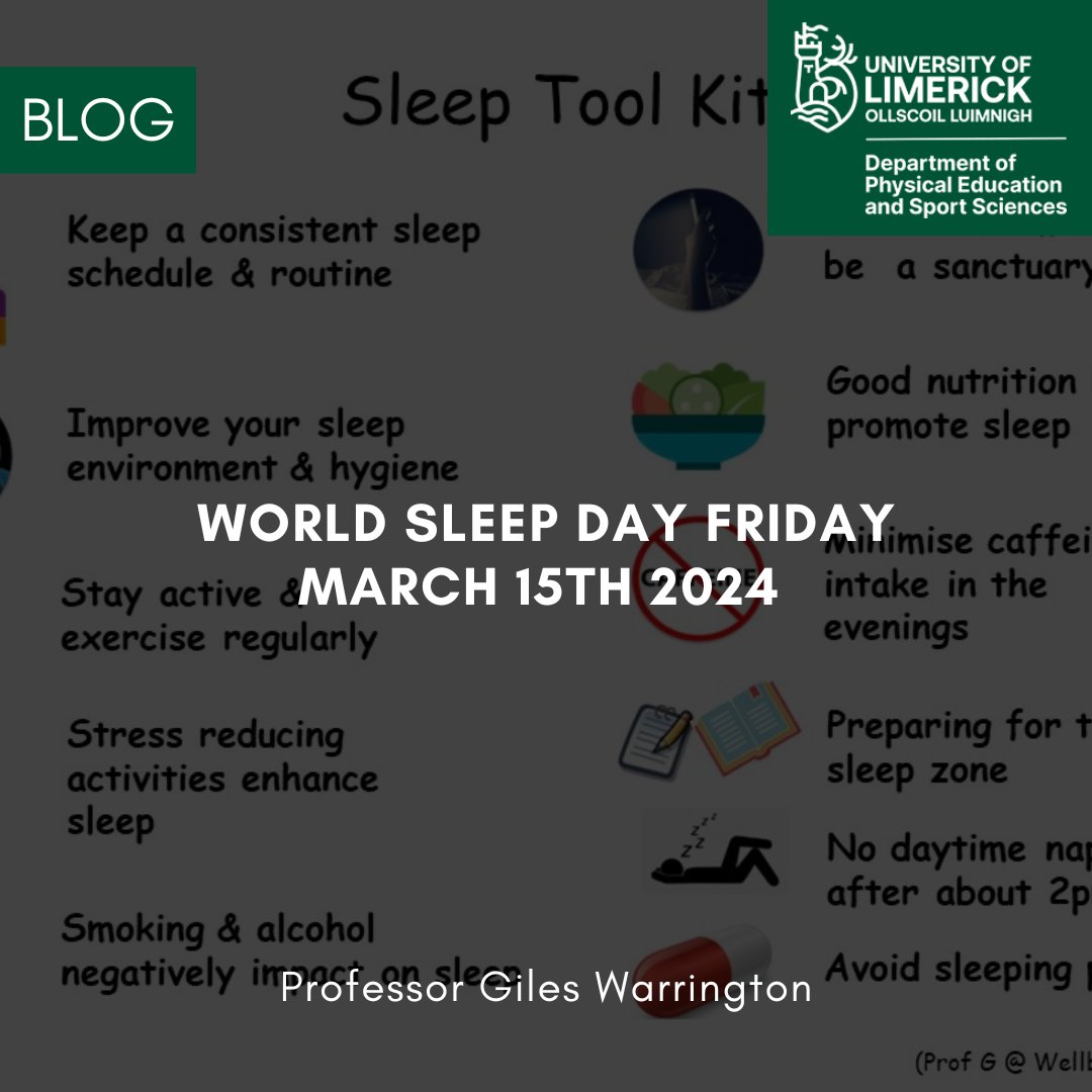 In today's blog @geeves2012 discusses World Sleep Day Friday 15th 2024. Check the blog ⬇️ pess.blog/2024/03/14/wor… #EHSResearch #ULResearch #ResearchImpact #StayCurious #PESSUL #Ireland