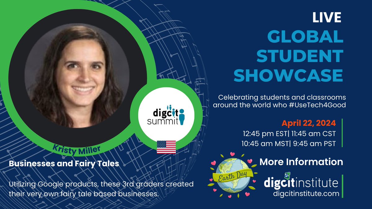 Day 3️⃣ #GlobalStudentShowcase 🗓️ 4/22 #EarthDay ⏰ 12:45 pm EST | 11:45 am CST 🔗 youtube.com/live/iwsubiLz0… Join us as we celebrate 3rd graders from @NYMinervaSchool who created their very own fairy tale based businesses. #UseTech4Good