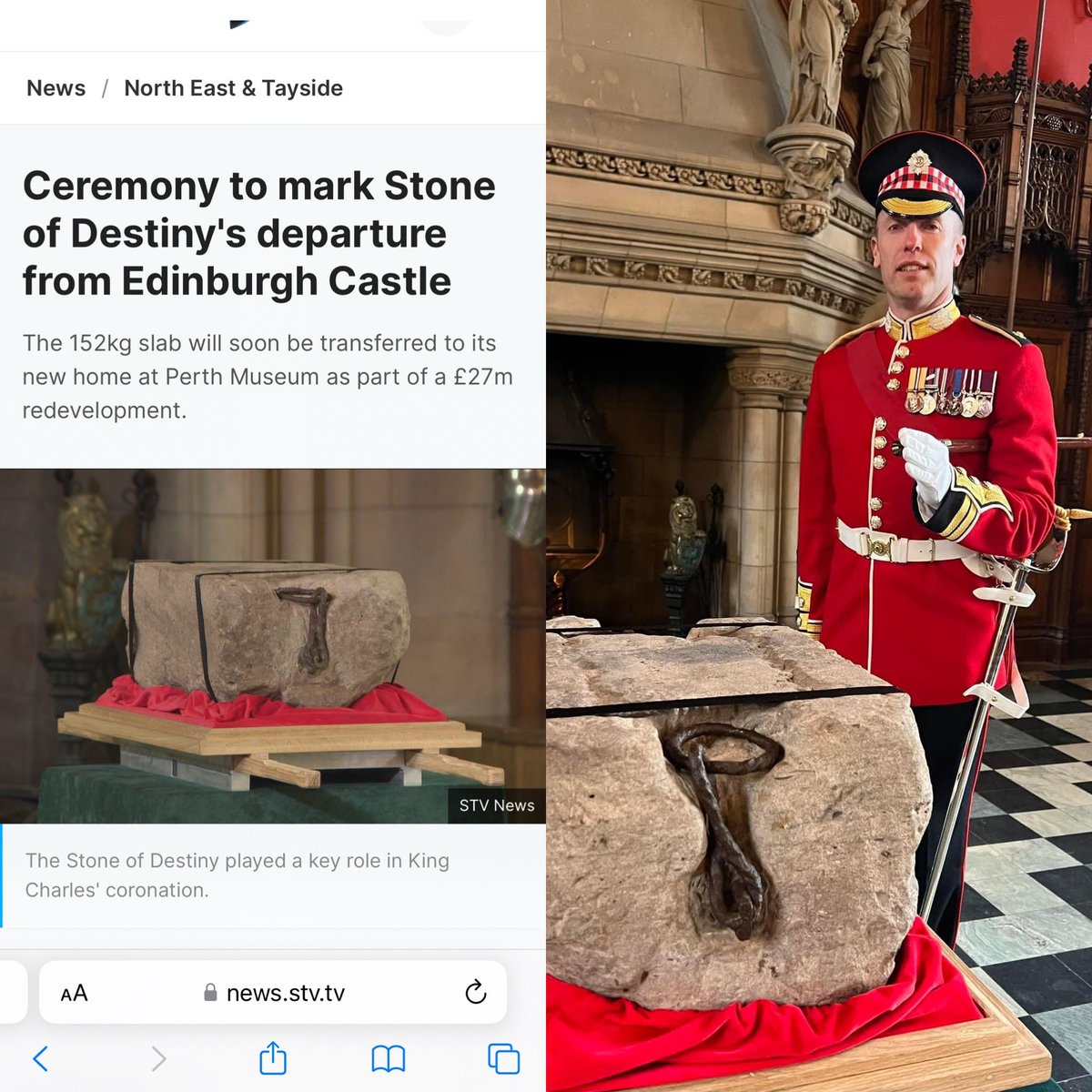 Well I can honestly say, this historic item is pretty special to me. Having seen it on display, and paraded it twice, I will visit this piece of history when it returns back home to Perth and its new home. Best of luck everyone involved in the plan. @STVNews #stoneofdestiny