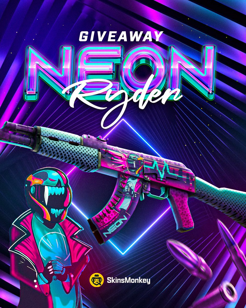 skinsmonkey's tweet photo. AK-47 Neon Ryder (FT) Giveaway! 🎁💜

Retweet, follow, and tag a friend who'd love to win this skin!  

Good luck! 🍀