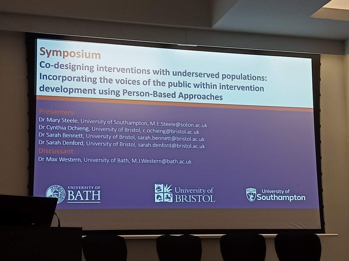 Co-producing interventions with underserved communities #ukbsm <a href="/DrSarahBennett/">Dr Sarah E. Bennett</a> <a href="/me_steele/">Mary Steele</a>