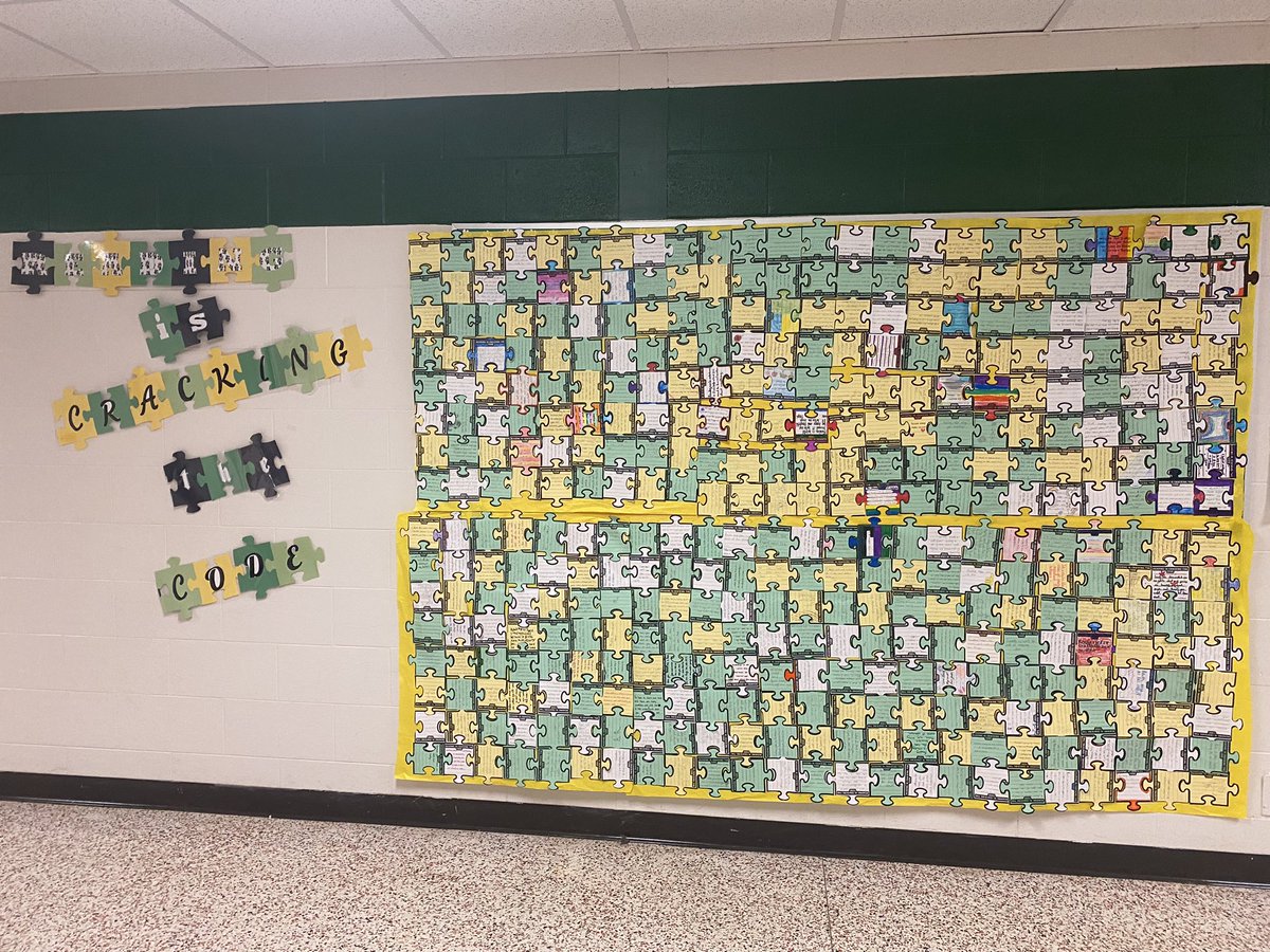 GoQLMS's tweet photo. At QLMS, we know that reading is cracking the code! Shoutout to our reading specialist, Kate Musick, and all of our Panthers for their work on this amazing puzzle! #readacrossamerica #PRIDEinUS https://t.co/sN8vPHMoLI