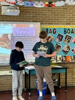 WVMSDragons's tweet photo. 7B Students had fun writing and performing two voice poems #communityofwriters #powerofthepen #multipleperspectives #WVMS #LMSD https://t.co/V2Rsgu29xm