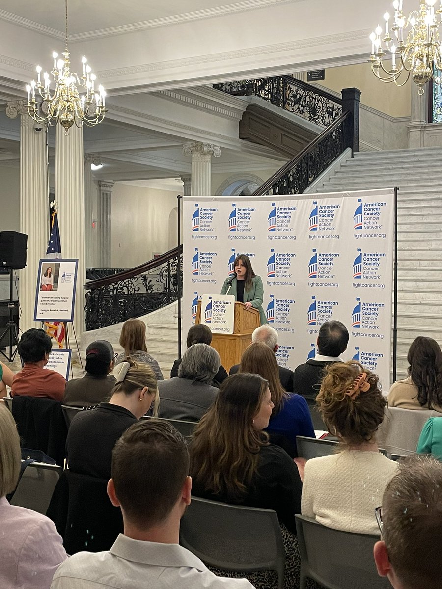 Next up is @Meg4StateRep, our House leader to expand access to biomarker testing in MA. Thank you for your ongoing leadership and advocacy on behalf of the cancer community! #biomarkertesting #MACancerLobbyDay