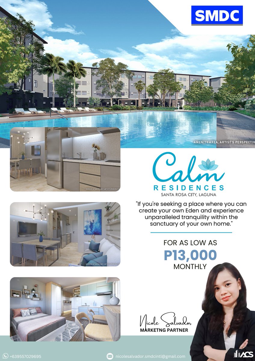 Step into your own private Eden with this stunning condo. Embrace the tranquility and serenity that await within the sanctuary of your own home.
Experience a lifestyle of unparalleled peace and comfort. Your dream retreat awaits.
 #SMDCInternational  #CondoInvestment #TeamACS