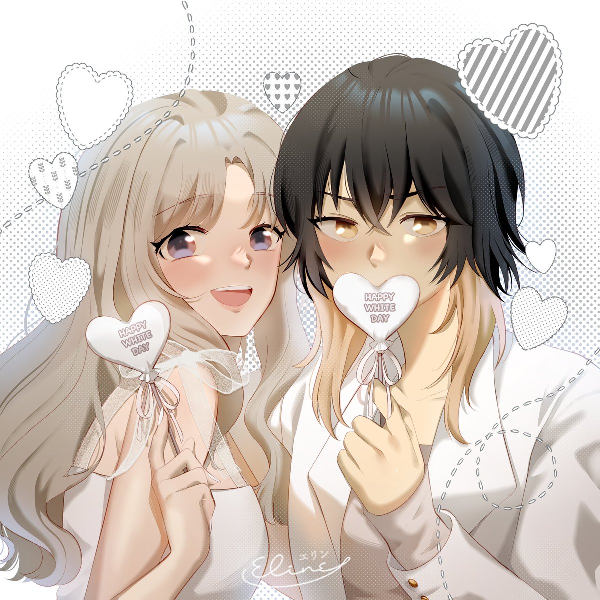 Elineyuhu's tweet photo. OC! Happy White Day from my gals🤍🤍🤍
#elineoc #artidn #WhiteDay #zonakaryaid #ArtistOnTwitter #ArtistOnX https://t.co/4HCBDc77PF