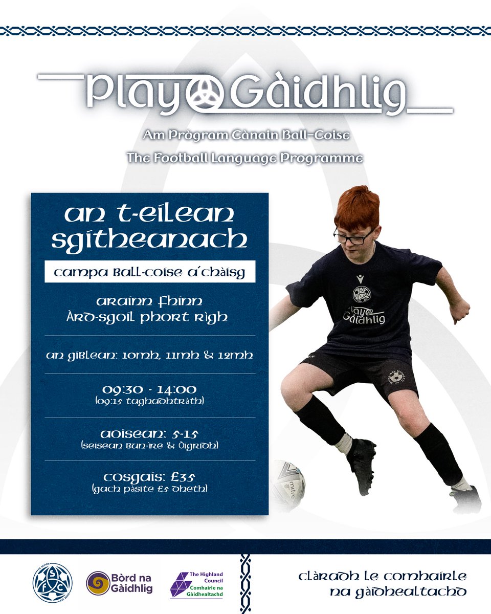 An t-Eilean Sgitheanach!🤝⚽️ Tha sinn a’tilleadh gu An t-Eilean Sgitheanach airson an treasamh bliadhna ann an streath le ar campa ball-coise a’Chàisg ‘Play Gàidhlig’. Clàradh le Comhairle na Gàidhealtachd. @bordnagaidhlig | #GàidhligIsOurGoal