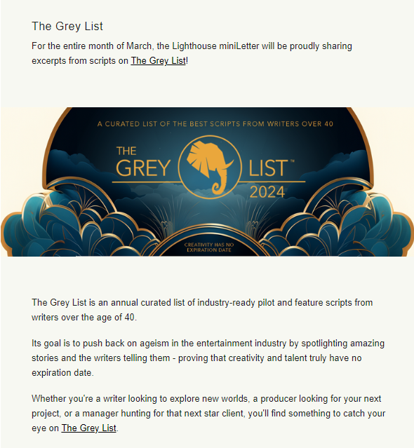 Brad M Johnson (@rwwfilm) on Twitter photo Loved waking up to see #TheGreyList24 & <a href="/rbripley/">Rob Ripley</a> in the illustrious <a href="/davidwappel/">David Wappel</a>'s weekly newsletter!
David offers insightful & actionable tips to elevate your writing - subscribe if you don't already.
TGL links below:
Web: bit.ly/48sHSF7
PDF: bit.ly/4a5zL2M Loved waking up to see #TheGreyList24 & <a href="/rbripley/">Rob Ripley</a> in the illustrious <a href="/davidwappel/">David Wappel</a>'s weekly newsletter!
David offers insightful & actionable tips to elevate your writing - subscribe if you don't already.
TGL links below:
Web: bit.ly/48sHSF7
PDF: bit.ly/4a5zL2M