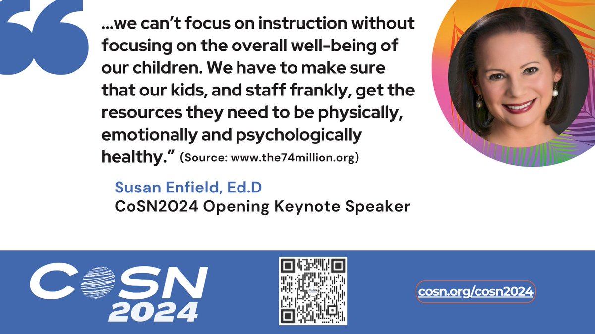 We're excited that @SuptEnfield will be kicking off #CoSN2024 as our keynote on, 'Leading in Service to Schools - Every Leader Matters,' moderated by @dsusd_innovate. Don't miss an insightful discussion on #EdTechLeadership! - cosn.org/cosn2024/ #RegisterNow @keithkrueger