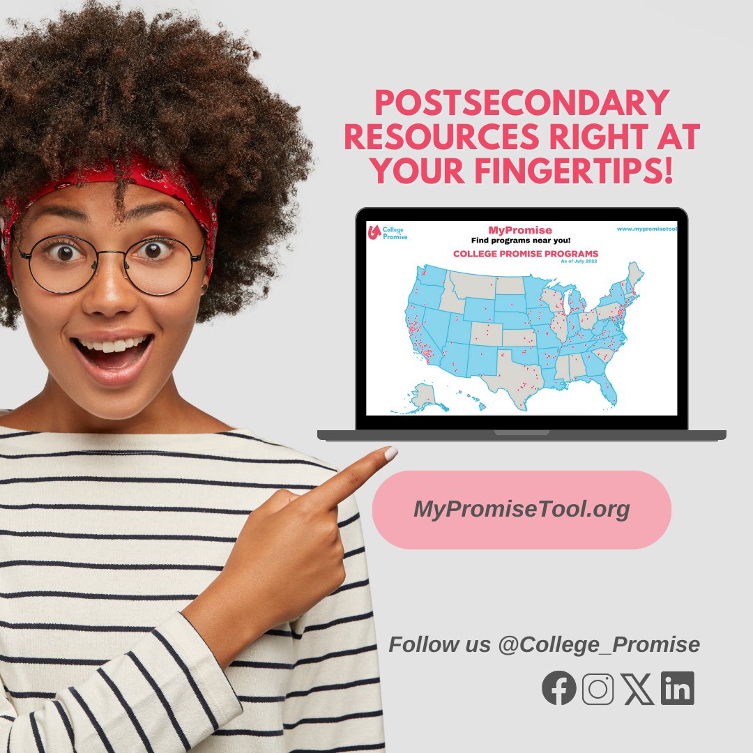 College_Promise's tweet photo. 📣 Unlock your path to a debt-free education with the #MyPromiseTool! Your journey to college affordability starts here 🙌. 

Learn more at ➡️: https://t.co/cFas60YGeh.

#CollegeStudent #HigherEducation #FreeCommunityCollege #Education #AccessibleEducation #InteractiveTool https://t.co/8eWFvT0Y5y