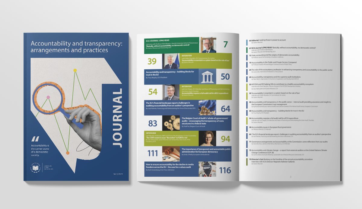 📗The latest issue of the #ECAJournal is out! This🆕edition will focus on accountability and transparency: arrangements and practices. Read the magazine online ↓ eca.europa.eu/en/news/NEWS-J…