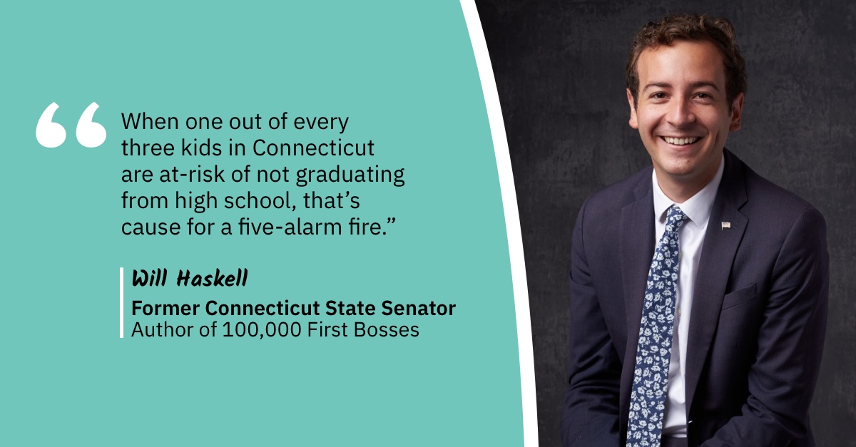 'When one out of every three kids in Connecticut are at-risk of not graduating from high school, that’s cause for a five-alarm fire.' @WillHaskellCT Learn about @CCM_ForCT's 119K Commission on At-Risk and Disconnected Youth 119kcommission.org dalioeducation.org/report