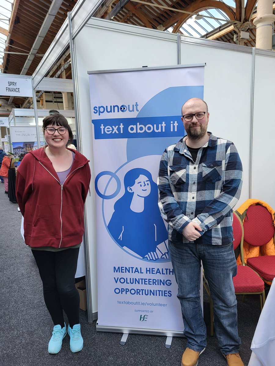 Great to see @spunout at the @SeniorTimesMag 50+ event. 'Text about it' is a free, anonymous, 24/7 messaging service providing everything from a calming chat to immediate support for mental health and wellbeing. Check out: textaboutit.ie