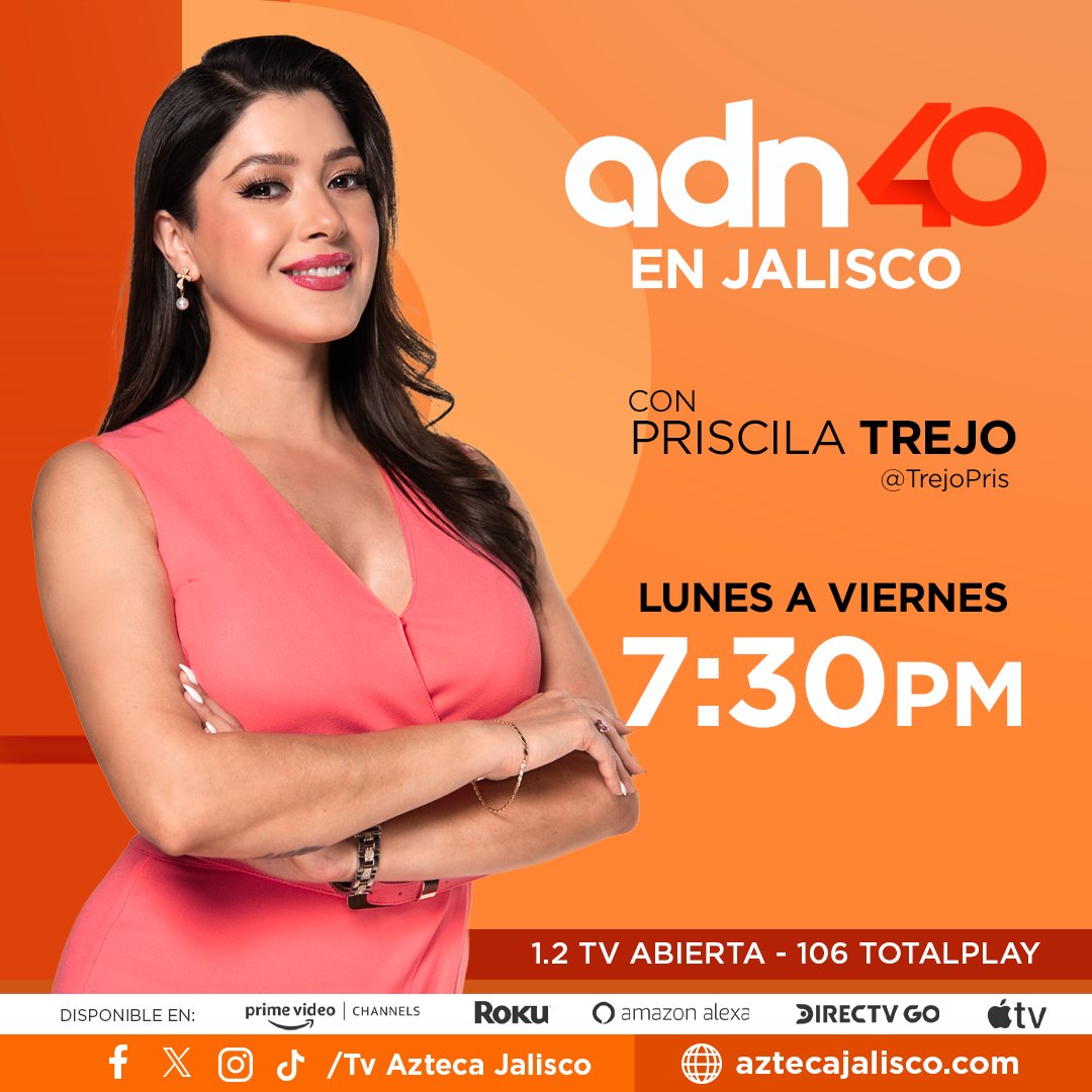 No te pierdas de los espacios informativos que tenemos para ti y mantente informado con #ADN40 en Jalisco en compañía de @TrejoPris
