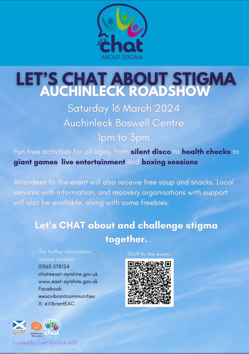 EA Stigma Officer (@ea_stigma) on Twitter photo Who is coming along to the next roadshow date in Auchinleck, come join the activities and #letsCHATaboutstigma #spreadpositivityandhope <a href="/VibrantEAC/">Vibrant Communities</a> <a href="/ea_adp/">East Ayrshire ADP</a> @AuchinleckCDI Who is coming along to the next roadshow date in Auchinleck, come join the activities and #letsCHATaboutstigma #spreadpositivityandhope <a href="/VibrantEAC/">Vibrant Communities</a> <a href="/ea_adp/">East Ayrshire ADP</a> @AuchinleckCDI