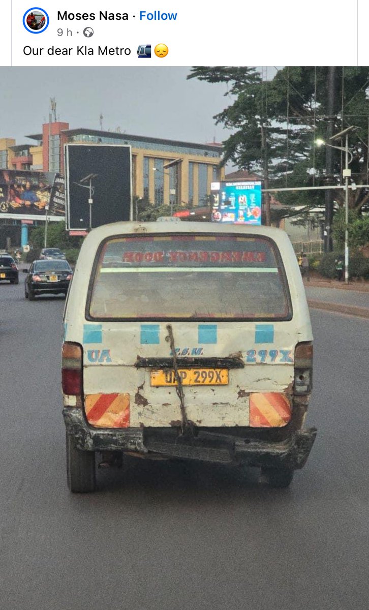Dear <a href="/PoliceUg/">Uganda Police Force</a>, how is this car on the road even? 
There are so many taxis like this on Kampala roads. People with better cars are stopped and fined for just having broken tail lights, worn-out tyres etc. Why not these ones?