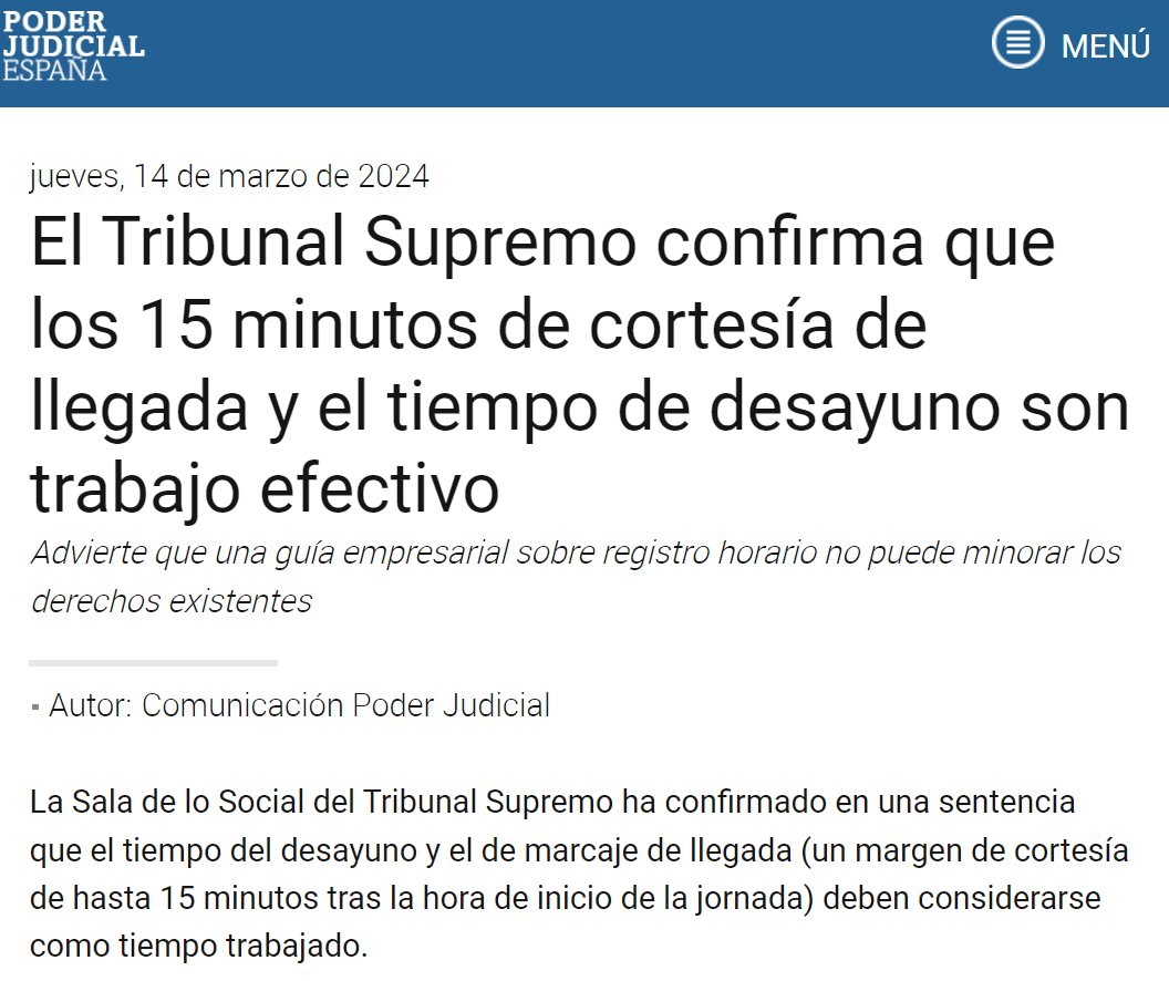 Leída la STS nº 410/2024 de 5 de marzo, creo que hay que matizar el titular #clickbait de la Nota de Prensa 👇