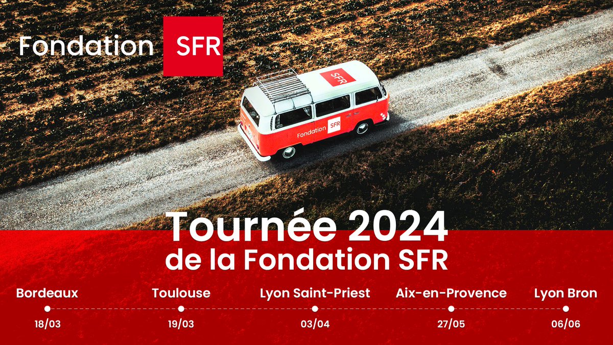 La Fondation #SFR part en tournée et retrouvera les collaborateurs d’Altice, partout en France, pour des temps d’échange, avec nos associations partenaires, sur l’inclusion numérique et l’insertion professionnelle des jeunes