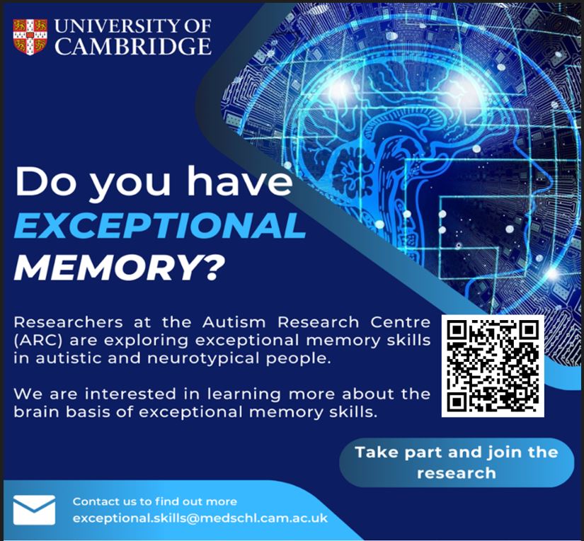 The search is on for ‘super memorisers’ to help scientists unlock the secrets of memory. To find out more, email exceptional.skills@medschl.cam.ac.uk