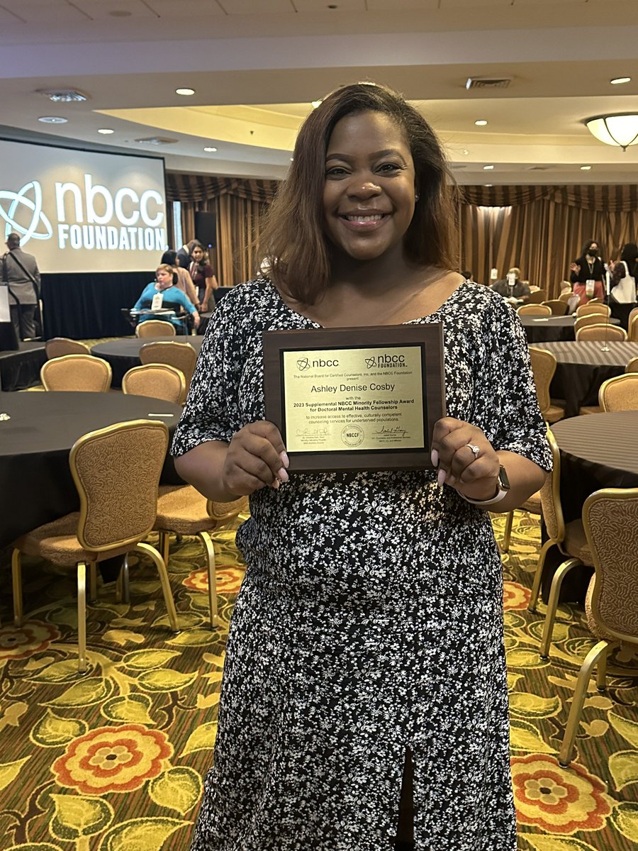 AHolmesCosby's tweet photo. I am grateful to be selected as a 2023 Supplemental Doctoral Fellow for the National Board for Certified Counselors Minority Fellowship Program. I’m thrilled to be surrounded by so many brilliant counselors and counselor educators. https://t.co/ME4Kvb1E0W