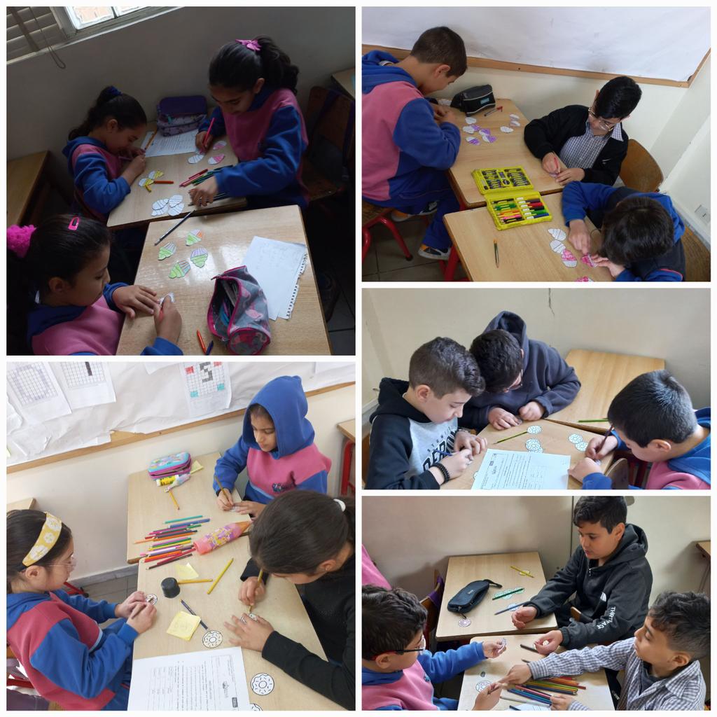 GMATHTEACHER1's tweet photo. Grade 4 learners celebrated Math Day by mastering fractions through colorful donuts and cupcakes.🍩🧁 They showcased their understanding by decorating a cartoon bakery scene with these tasty treats, each representing a fraction of a number.🖍📝✖️➗️ @makdawhaschool @InassZibawi https://t.co/dC88Fh5xSY