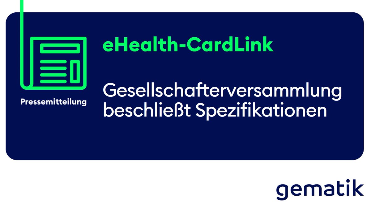 Die Gesellschafterversammlung der gematik hat die Spezifikationen für das Software-Modul eHealth-CardLink (eH-CL) beschlossen. Weitere Infos in unserer Pressemitteilung: gematik.de/newsroom/news-…