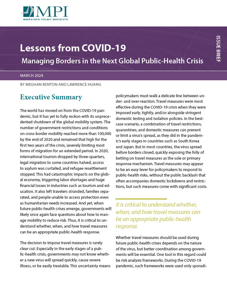 Four years on from the start of COVID19, the world has yet to carry out a robust postmortem on the pandemic response & how it affected global mobility New MPI research urges action to develop a more resilient global architecture on borders & health migrationpolicy.org/research/lesso…