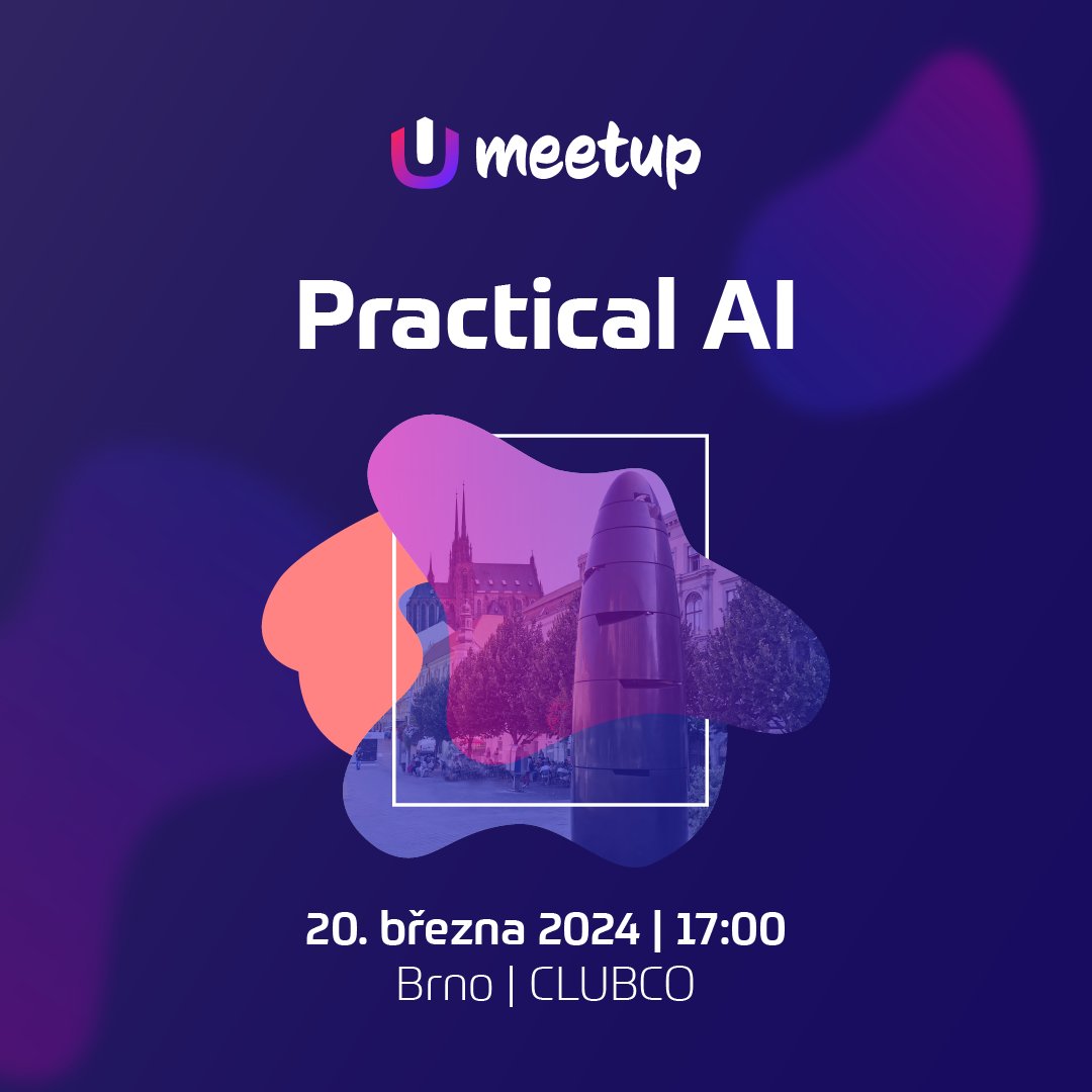 update_conf's tweet photo. 🤩 Next Wednesday, #MeetUpdate about #PracticalAI will be held in #Brno! Join us, talk about #AI, and eat some delicious refreshments.🍕
WHEN❓20. 3. 2024 at 17:00
WHERE❓Clubco, Vlněna
✅ Register here https://t.co/a726XJpCEO
🍻 #afterparty Pivnice Masný růžek at 19:30 🍻 https://t.co/z80TUsCiCR