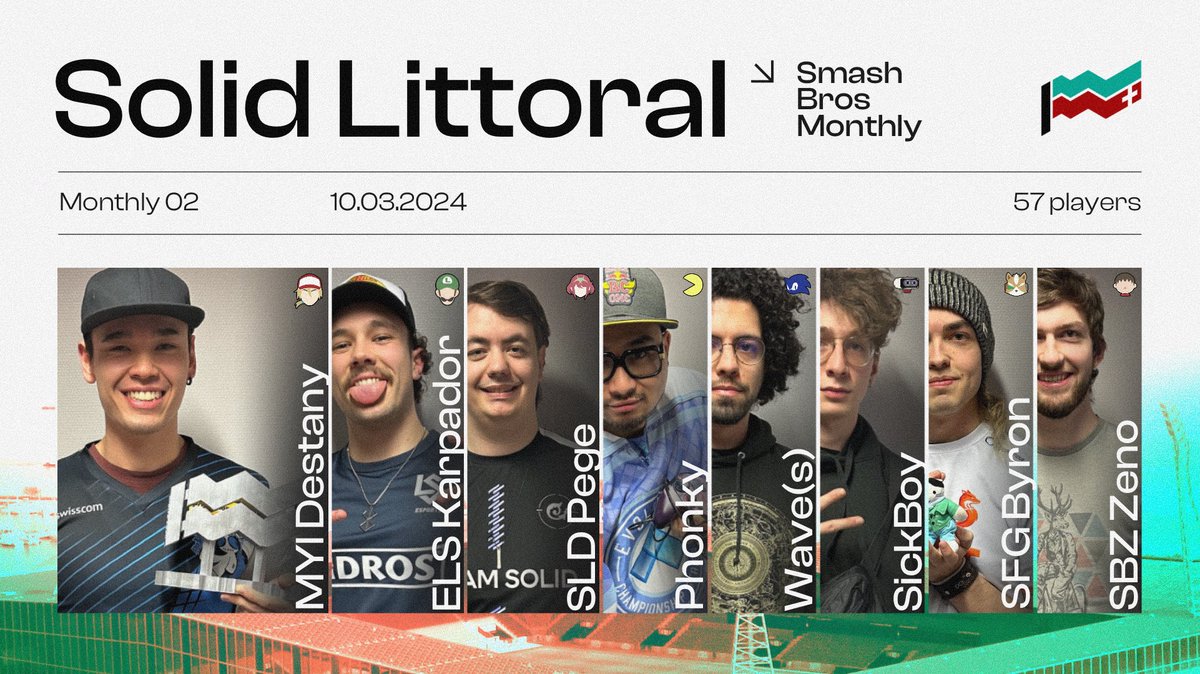 SolidLittoral's tweet image. Solid Littoral Monthly 02 - Top 8 🏆

1st @mYinsanityCH | @mYiDestany 
2nd @lausanneesports | @Karpador64 
3rd @TeamSolidCH | @PegeSSB 
4th @Phonkysoul 
5th @wavesSSB 
5th @SickBoySSB 
7th @SmartFoxGaming | @BronLyksa 
7th @sbzesports | @ZenoVilly 

#NeuchâtelRising 🏟️