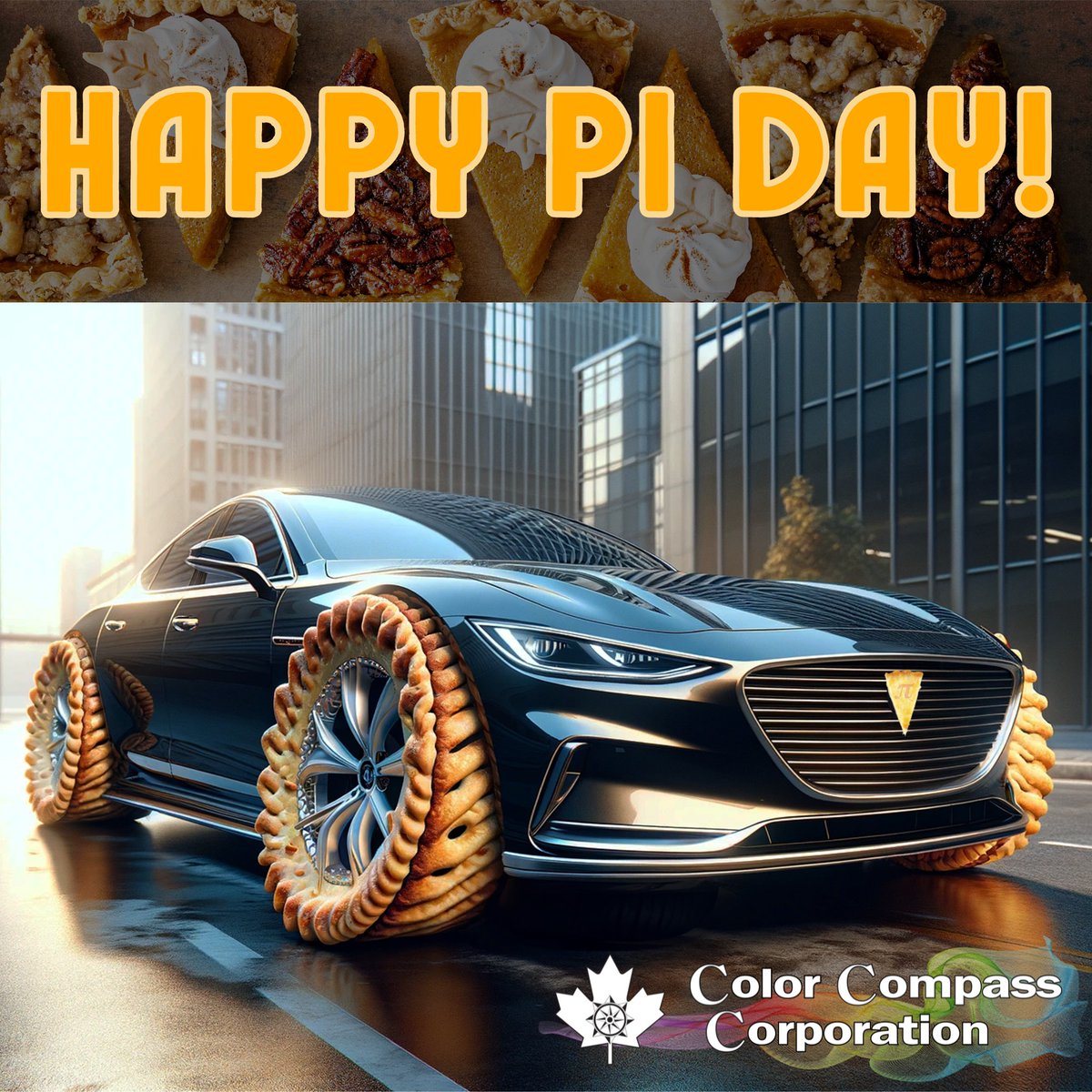 ColorCompass's tweet image. Happy Pi Day!

Imagine THESE Pi-wheels turning heads in the streets. They&apos;re not practical, but neither is eating just 1 slice of pie.

Pi is a constant... like our commitment to service! For all your collision repair needs, we&apos;ve got you covered – down to the last digit!

😎🥧