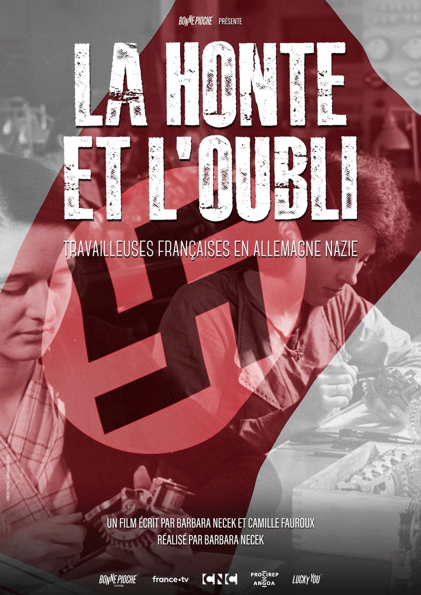 #TÉLÉVISION Découvrez 𝐋𝐀 𝐇𝐎𝐍𝐓𝐄 𝐄𝐓 𝐋'𝐎𝐔𝐁𝐋𝐈, 𝐓𝐑𝐀𝐕𝐀𝐈𝐋𝐋𝐄𝐔𝐒𝐄𝐒 𝐅𝐑𝐀𝐍𝐂̧𝐀𝐈𝐒𝐄𝐒 𝐄𝐍 𝐀𝐋𝐋𝐄𝐌𝐀𝐆𝐍𝐄 𝐍𝐀𝐙𝐈𝐄, le dimanche 31 mars à 22h35 sur France 5. Un documentaire inédit qui lève le voile sur ces femmes parties travailler en Allemagne nazie.