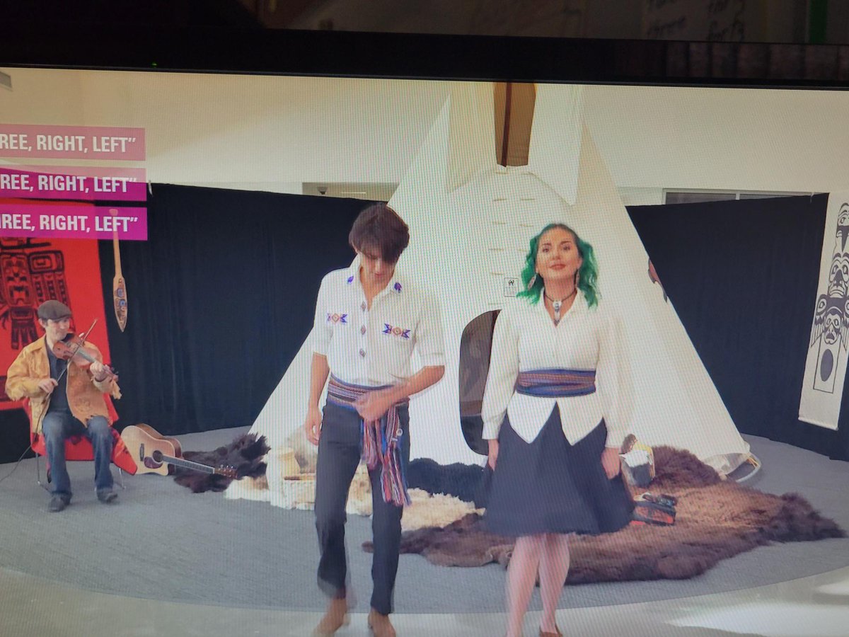 The Grade 4 Students are learning a Traditional, Metis Jig.