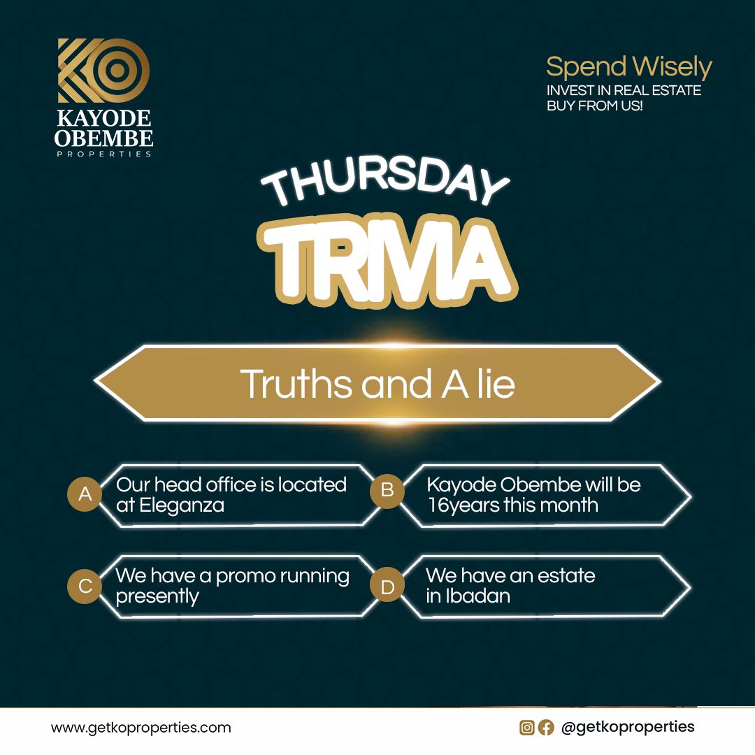 We have 3 truths and a lie here, Find out the lie and get a gift from us!

#thursdaytrivia
#throwbackthursday
#thursdayvibes
#thursdaypuzzle
#thursdayfeels