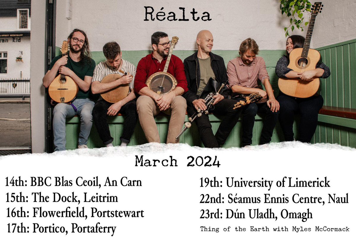 First night of another run of Irish dates with @realtamusic tonight in @ancarn1 Tonight’s show is live on @bbcradioulster with @c_ni_c from 19:30 🎶 Tickets & info at realtamusic.com