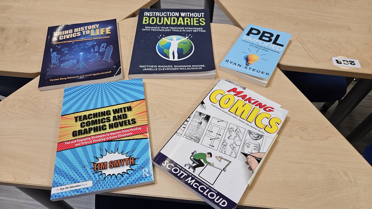 bfwclassroom's tweet photo. For all those at #KySTE24 what books are you recommending for PLCs and personal learning. I took a pic of my go to reads before I came. What's on your post-con #readthis list? https://t.co/pedPuAi2yD
