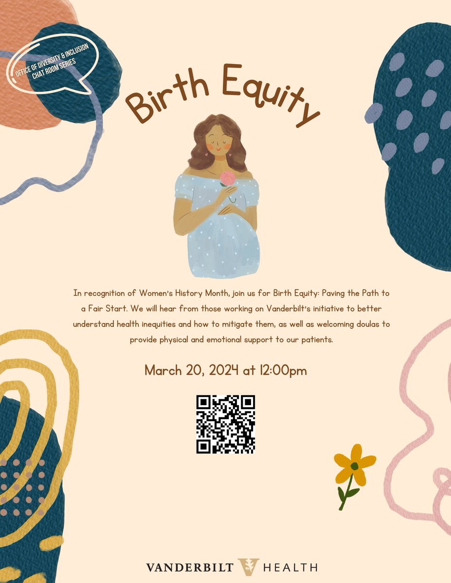 Join us for our March Chat Room on March 20 at 12pm. Birth Equity: Paving the Path to a Fair Start. See flyer for details.