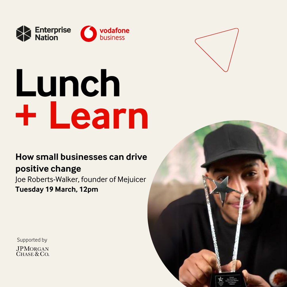 Join our free Lunch & Learn with Joe Roberts-Walker to discover the power of positive sustainability conversations. He'll chat about transparency, trust-building, and personal responsibility – all in one session. Sign up here: vodafone.uk/MeJuicer @MejuicerUK
