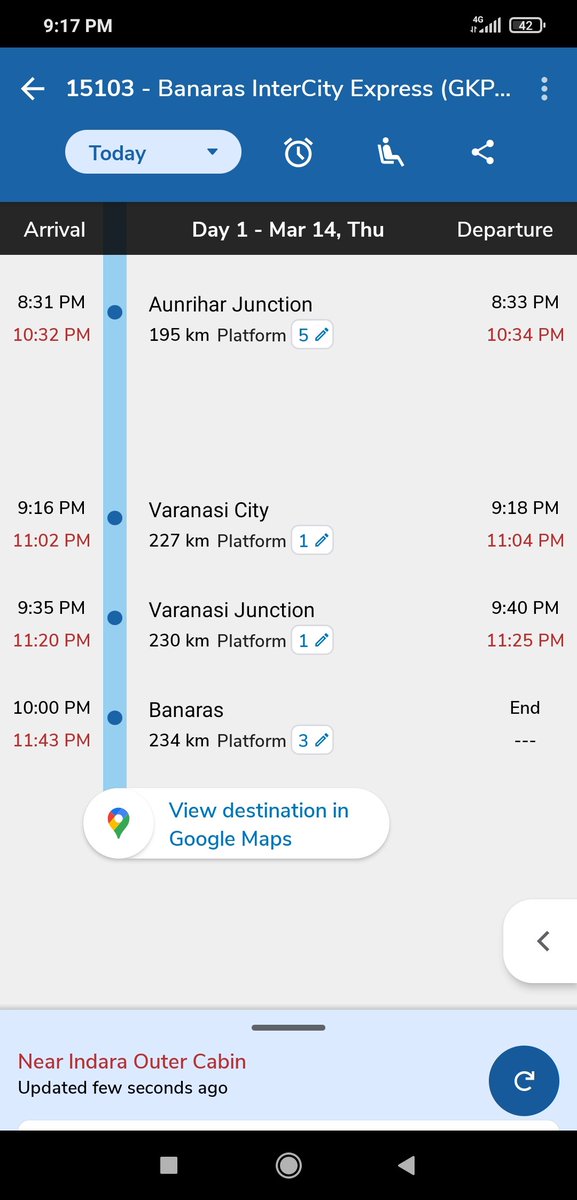 ambrishkumar74's tweet photo. @RailMinIndia @MinisterRailway 

Situation of  train 15103 running for such a short distance.
First take care of these running late trains than go for high speed trains https://t.co/X7uCnE3f7z